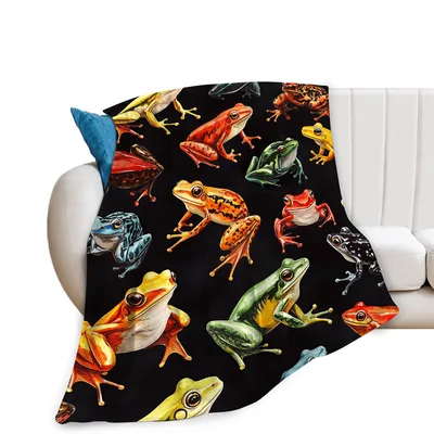 Frog Pattern Animals Blanket for Frog Lovers and Cozy Nights
