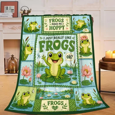 Cute Frog Blanket for Frog Lovers Who Feel Hoppy