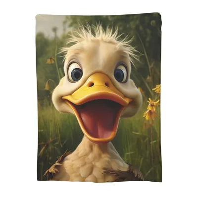 Surprised Duck Blanket for Animal Lovers and Gift Givers