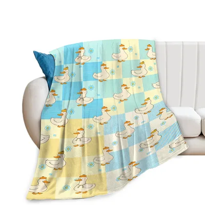 Duck Patchwork Blanket for Cozy Sofa Days