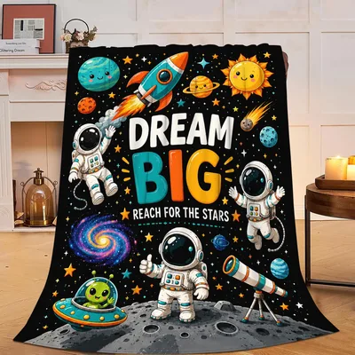 Dream Big Blanket: Space Kids Throw for Stargazers