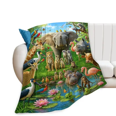 Jungle Animals Blanket: A Whole Safari Scene to Snuggle Under