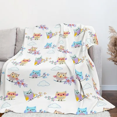 Owls on Branches Blanket for Animal Lovers