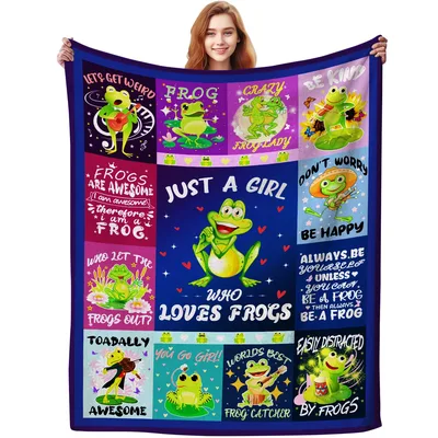 Let's Get Weird Frog Blanket: A Fleece Throw Full of Frog Sayings