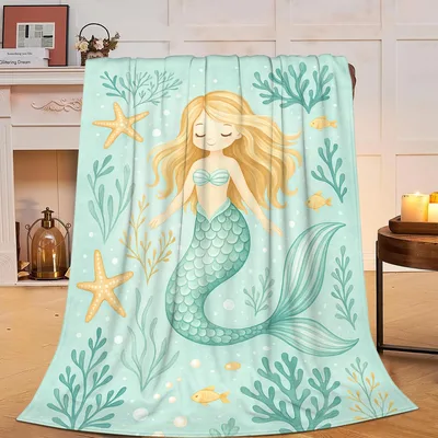 Mermaid Starfish Ocean Blanket for Little Dreamers