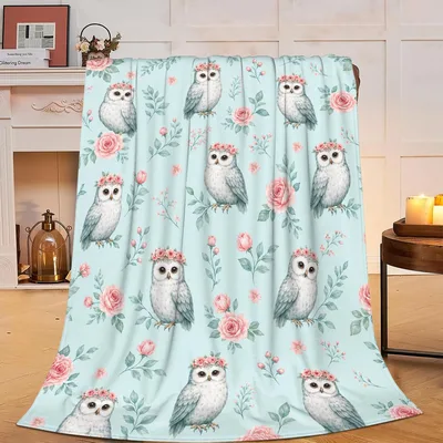 Owl Floral Pattern Blanket for Cozy Nights and Gifts