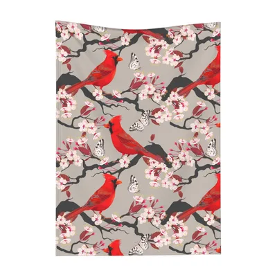 Cardinal Bird Pattern Blanket