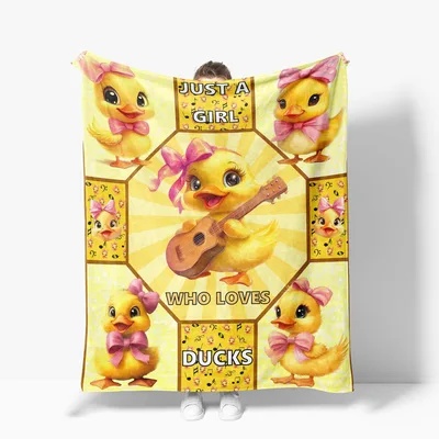 Cute Ducks Girl Blanket: Just a Girl Who Loves Ducks