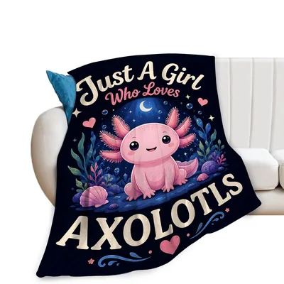 Axolotl Night Sky Pink Blanket for Animal Lovers