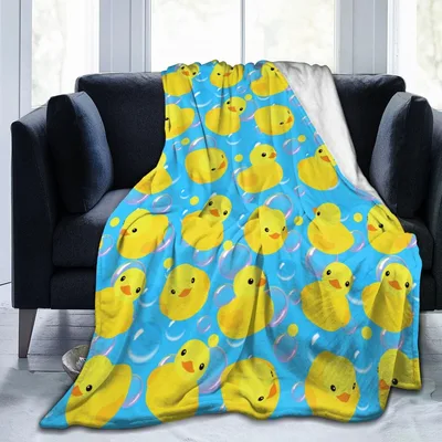 Bath Time Blanket with Rubber Ducks and Bubbles
