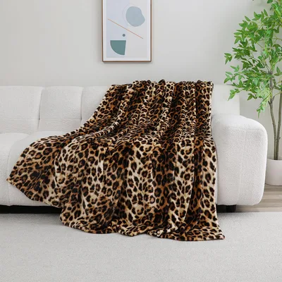 Leopard Print Animal Blanket for Cozy Days