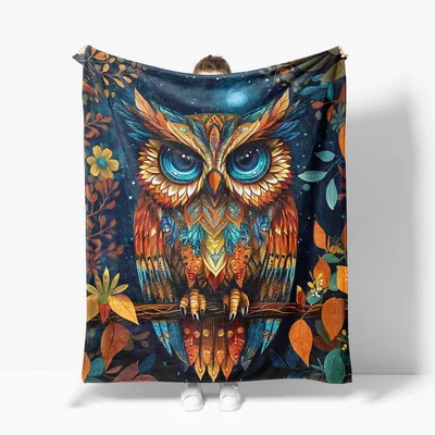 Mystical Owl Blanket for Night Owl Lovers and Dreamers