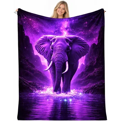 Purple Elephant Blanket