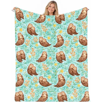 Otter Mom Blanket for Cozy Nature Lovers