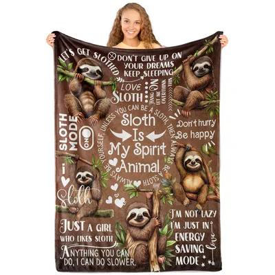 Sloth Spirit Animal Blanket for Slow-Living Fans