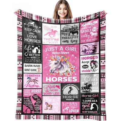 Horse Lover Pink Blanket for Riders Who Live for Horses