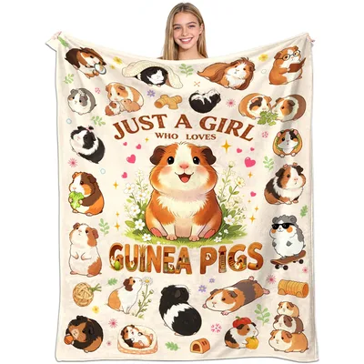 Guinea Pig Cute Animals Blanket for Piggy Lovers