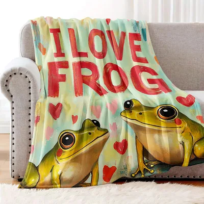 I Love Frog Blanket: Cute Frog Throw for Animal Lovers