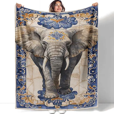 Elephant Animal Art Blanket