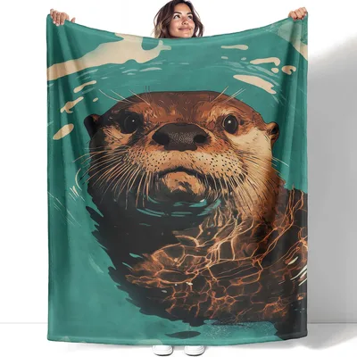 Otter Gift Blanket for Animal Lovers and Water Dreamers