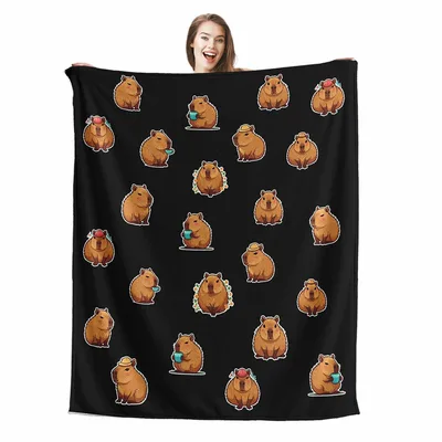 Capybara Animal Pattern Blanket for Animal Lovers