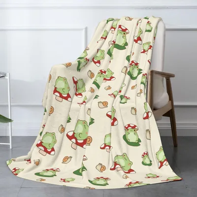 Cream Frogs and Snails Blanket for Cozy Days