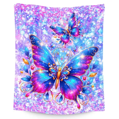Butterfly Sparkle Glitter Blanket for Dreamy Days