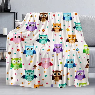 Colorful Owls Blanket for Cozy Days and Gifts