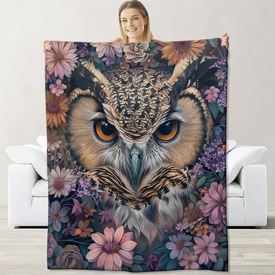 Owl Art Blanket for Nature Lovers and Cozy Nights
