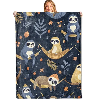 Sloths in Hammocks Blanket: Slow Days, Soft Fleece