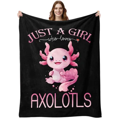 Axolotl Lover Girl Blanket for Your Cozy Corner