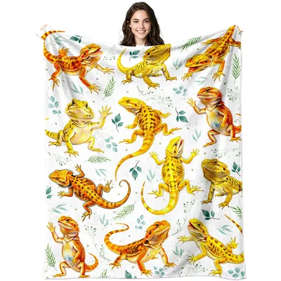 Lizard Lover Blanket: Bearded Dragons on Soft Fleece