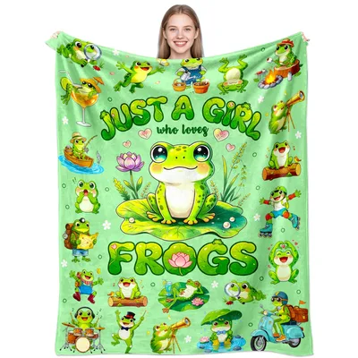 Frog Lover Cute Animals Blanket for Frog Fans