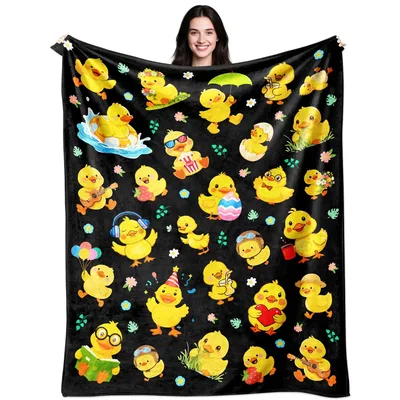 Cute Yellow Ducks Blanket for Duck-Loving Friends