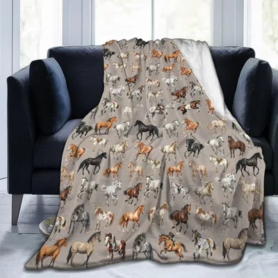 Horse Pattern Equestrian Blanket for Riders and Horse Lovers