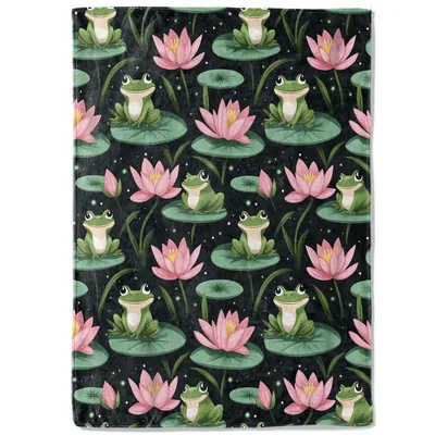 Frog Lily Pad Blanket for Pond Lovers and Plant Fans