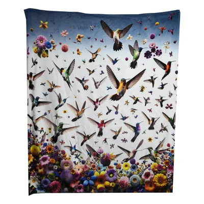 Hummingbird Flock Blanket for Bird Lovers and Gardeners