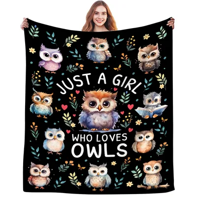 Owl Friends Watercolor Night Blanket for Owl Lovers