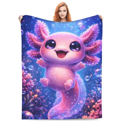 Axolotl Underwater Cute Blanket for Cozy Days
