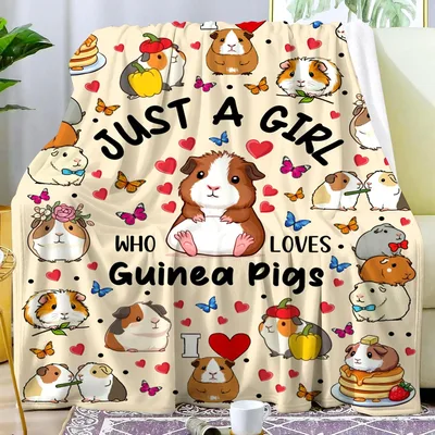 Cream Guinea Pig Love Blanket for Cavy Fans