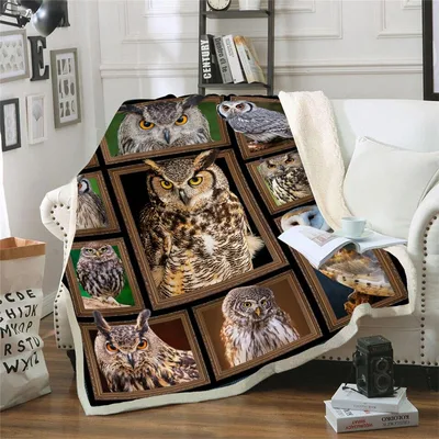 Owl Collection Blanket for Owl Lovers and Gift Givers