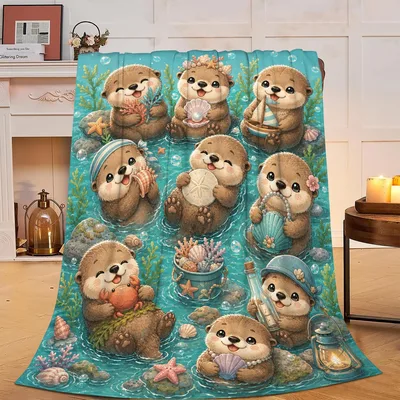 Sea Otter Cute Animal Blanket for Ocean Lovers