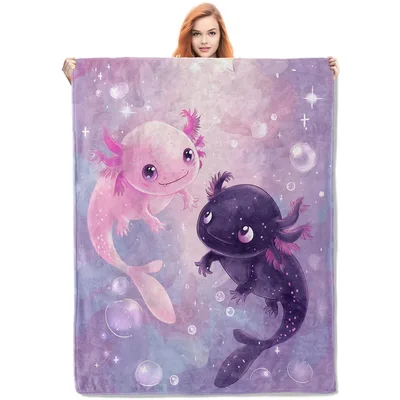 Pink and Purple Axolotl Blanket for Cozy Days