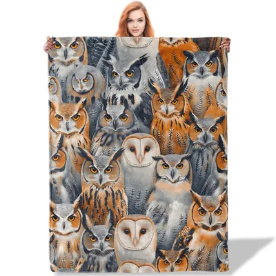 Owl Pattern Blanket for Bird Lovers and Night Watchers