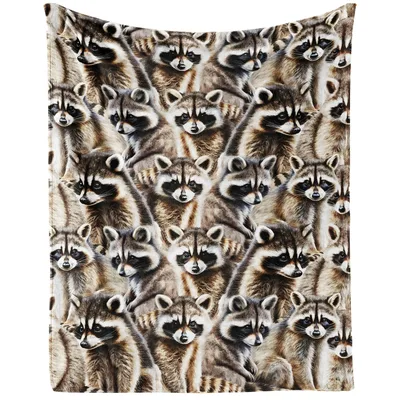Raccoon Pattern Repeat Blanket: Cozy Animal Print