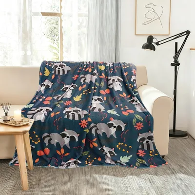 Woodland Raccoon Blanket for Cozy Autumn Evenings