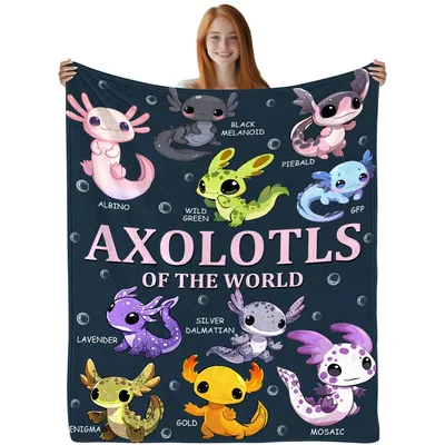 Axolotls of the World Albino Blanket for Cozy Days