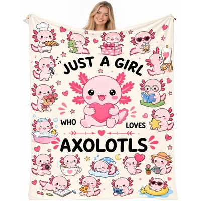 Axolotl Lover Cute Animal Blanket for Axolotl Fans
