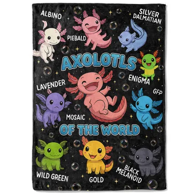 Axolotl Collector Blanket: Axolotls of the World