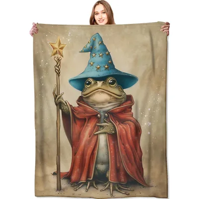 Wizard Frog Blanket for Animal and Magic Lovers